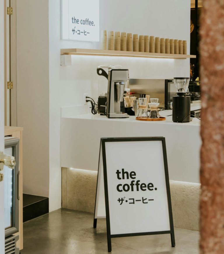 Signalétique dans un caffé